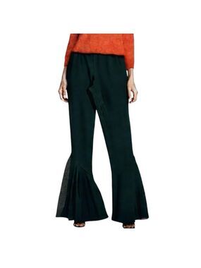 Vintage Joseph Ribkoff black chiffon high rise wide leg flare hem flamenco pants